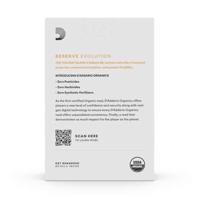 D'Addario Organic Reserve Evolution Bb Clarinet Reeds, Strength 4.0, 10-pack image 4