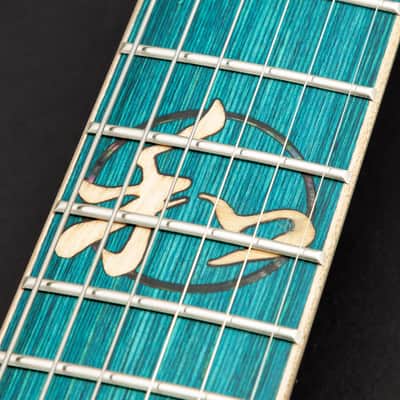 Lindo Koya Electric Guitar | Composite Neck | Luminlays | Five Elements Kanji Fretboard Inlays in Maple and Abalone Sea Shell | Japanese Wilderness Art | Designed in Bristol, UK image 10