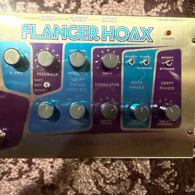 With box/ power supply/ most all inserts Electro-Harmonix Flanger Hoax Phaser / Flanger Modulator 2010s - Blue / Purple image 2