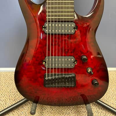 Agile 9-String 28 5/8” Scale Electric Guitar Septor Elite 928 EB CP Tribal Red image 2