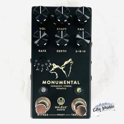 Used Walrus Audio Monumental Black Harmonic Stereo Tremolo Guitar Effects Pedal