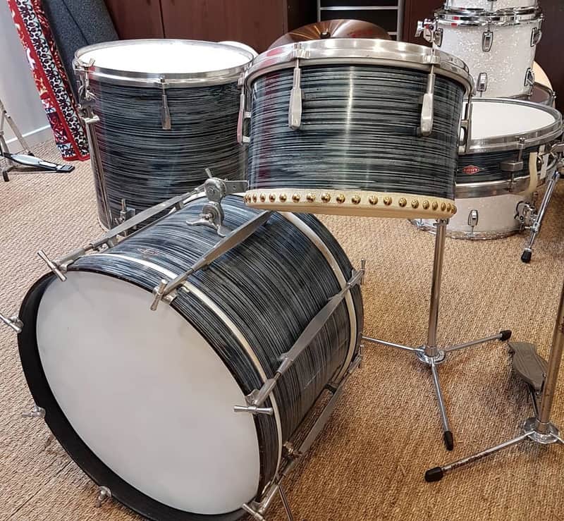 Gary Drums Vintage 50's Lined Grey avec accessoires Olympic image 1