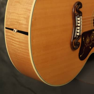 1962 Gibson J-200 Natural/BLONDE with highly figured flame maple back + sides image 14