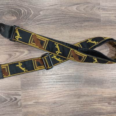 Fender 2" Monogrammed Guitar Strap 2016 - Black / Yellow / Brown image 1