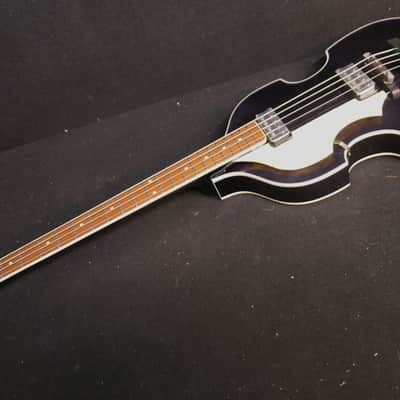Hofner HCT-500/1L-BK Left Handed BLACK Contemporary Violin Beatle Bass with Tea Cups image 1