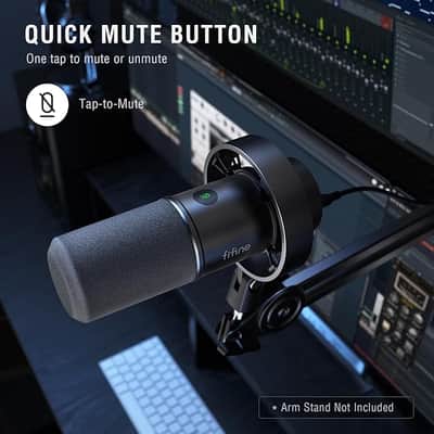 Dynamic Microphone, XLR/USB Podcast Recording PC Microphone for Vocal Voice-Over Streaming, Studio Metal Mic with Mute, Headphone Jack, Monitoring Volume Control. image 5
