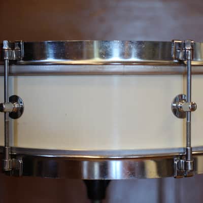 1960s Rogers Classmate Snare Drum in White Lacquer 4"x13" image 4