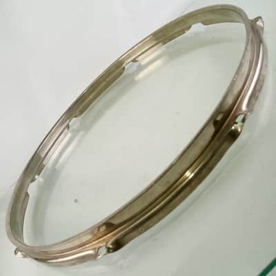 Ludwig 14"NOB 8-Lug BRASS Triple-Flange Snare/Floor Tom Drum Rim/Hoop Nickel WFL image 4
