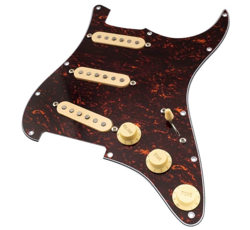 Hot Loaded ST Pickguard Prewired ST SSS Pickguard with Alnico Pickups Tortoise - Cream Covers Bild 1