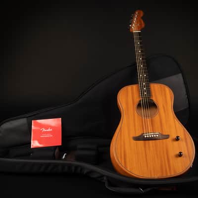 2023 Fender Highway Series Dreadnought RW - All Mahogany | Solid Thinline Hollowbody Hybrid Electro Acoustic Guitar Fishman Fluence Pickup | Gigbag