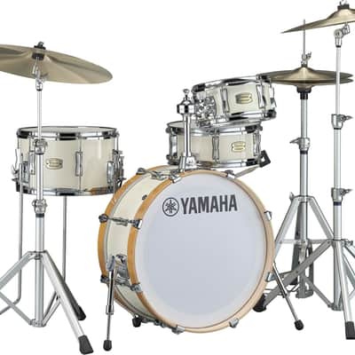 Yamaha SBP0F4H Stage Custom Hip 4-Piece Acoustic Drum Shell Pack, Classic White image 1