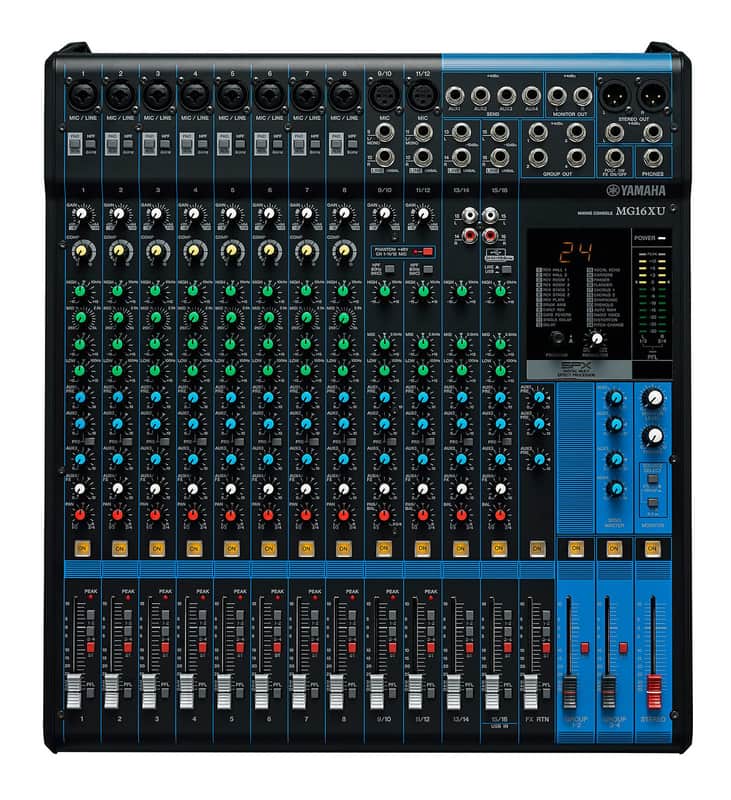 Yamaha MG16XU Rack Mountable 16-Input USB Mixer, Built-In Effects, 20.bit-192kHz Frequency, 10x Mic Inputs. image 1