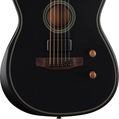 Fender Acoustasonic Standard Telecaster Acoustic-Electric Guitar, Solid Spruce Top, Black image 2
