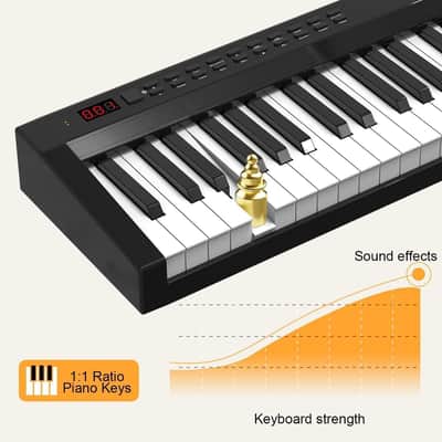 Digital Piano 88 Key Full Size Semi Weighted Electronic Keyboard Piano Set with Stand, Built-In Speakers, Sustain Pedal, Bluetooth, MIDI/USB/MIC for Beginners Adults image 3