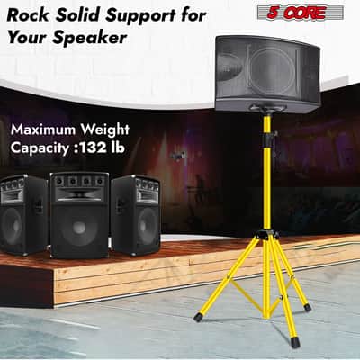 5 Core Speaker Stand Height Adjustable 72" Heavy Duty PA DJ Tripod Studio Monitor Stands image 5
