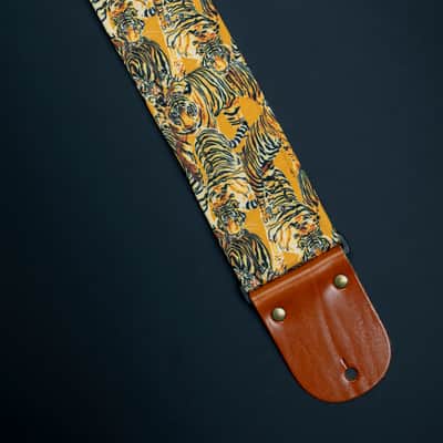 Mr.Strapsky Eye Of The Tiger Wide Guitar Strap with Italian Satin image 3