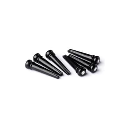 Standard Guitar Bridge Pin Set of 6 - Black with White Dot image 1