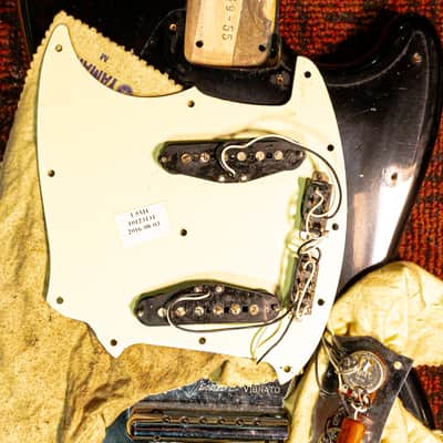 1989 Fender Mustang MG-69 Reissue MIJ Black w/ Gigbag, Trem Arm & Model Card image 11