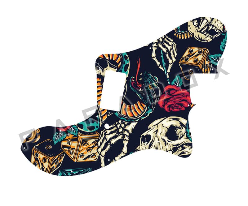 Custom Pickguard For Fender Telecaster Custom Built Billie Joe Armstrong - Vintage Flash Tattoo Graphic .090"