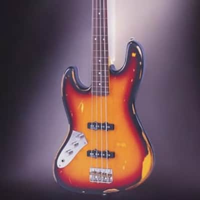 Vintage LV74MR-JP Icon Series Fretless Left-Handed - Sunset Sunburst image 1