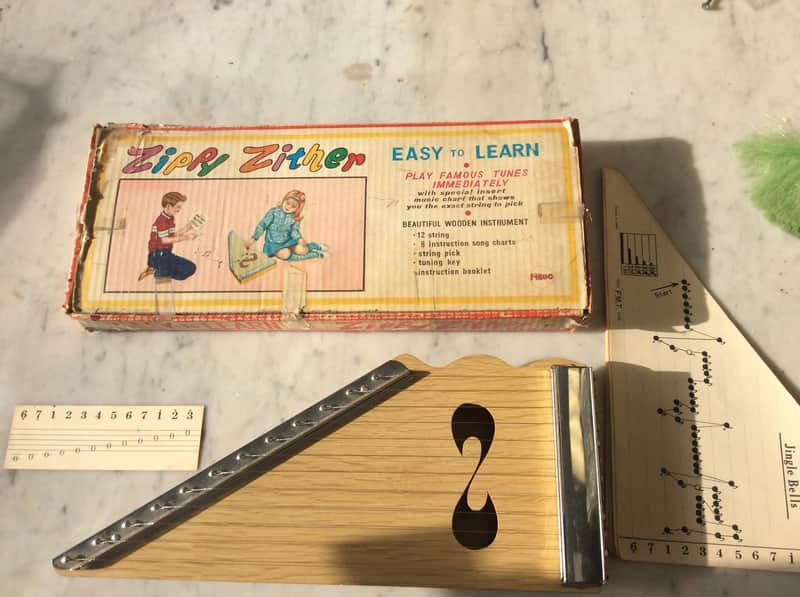Mego kids VINTAGE Zippy Zither w sheet music & tuning Chart Made in Japan image 1