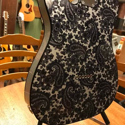 Crook Baritone Telecaster Black Paisley Silver Sparkle Matching Headstock image 21