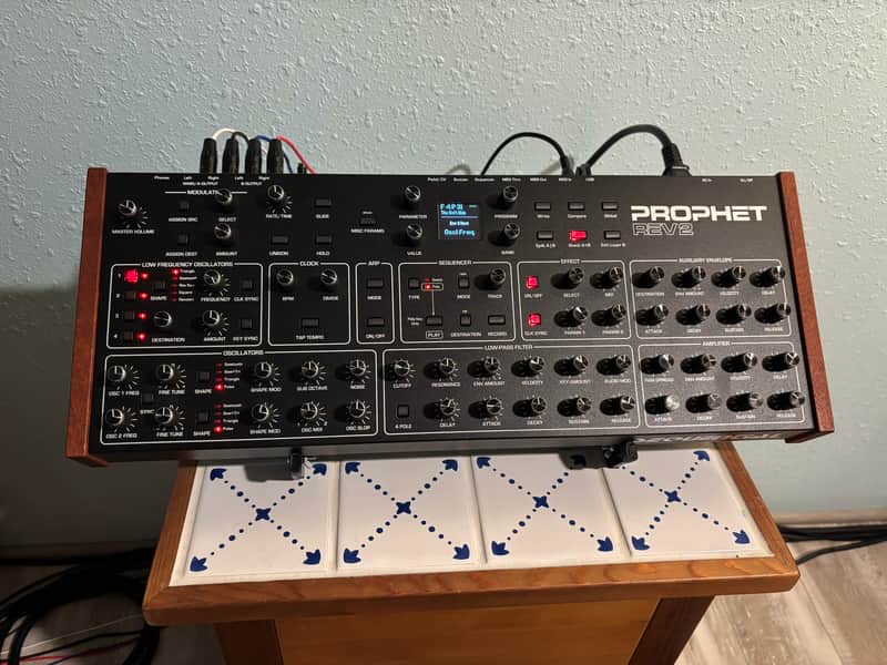 Sequential Prophet Rev2 Desktop 16-Voice Polyphonic Synthesizer 2018 - Present - Black with Wood Sides image 1