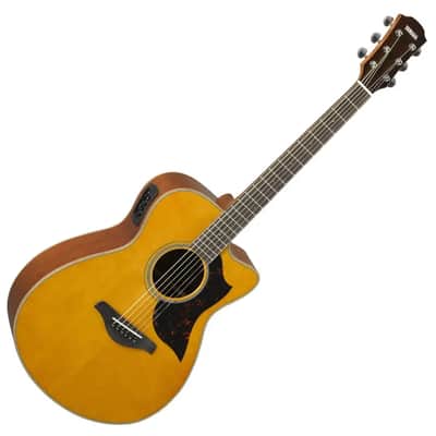 Yamaha AC1M Mahogany Concert Cutaway Acoustic-Electric Guitar - Vintage Natural image 2