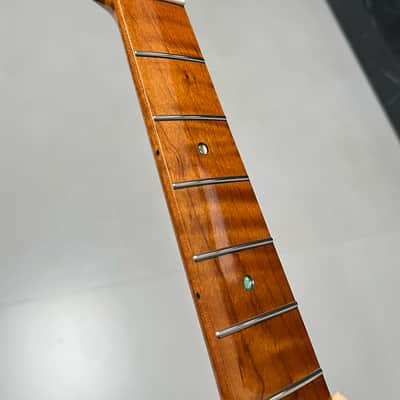 Gloss Roasted Flame Maple Electric Guitar Neck Round stainless steel 22 frets hole 10mm image 7