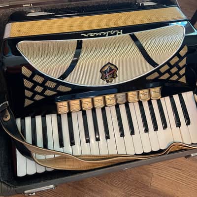 Hohner Lucia IVP Accordion 96 Bass made in Germany, Original Quality Piano Accordion, Keyboard Accordian Black Gold image 1