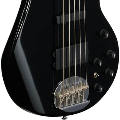 Lakland Skyline 55-02 Custom Ebony Fretboard Bass Guitar, Metallic Black image 4