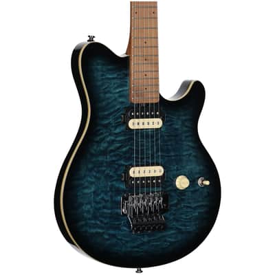 Sterling by Music Man Axis AX50QM Electric Guitar, Yucatan Blue
