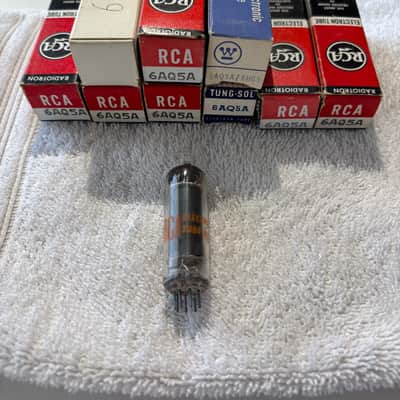 Lot of (9) USA made 6AQ5A Circa-1960s-Glass Vacuum Tube image 1