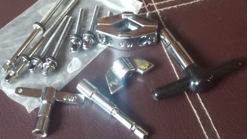 DW 2 Drum Keys Drill Bit V CLAMP MEMORY LOCK Variety Pack True Pitch Tension Rods Cymbal WING Nut PARTS LOT NICE !!! image 1