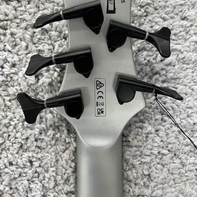 Mint Ibanez BTB25TH5SLM 5-String Electric Bass Guitar Silver Blizzard Matte Finish image 7