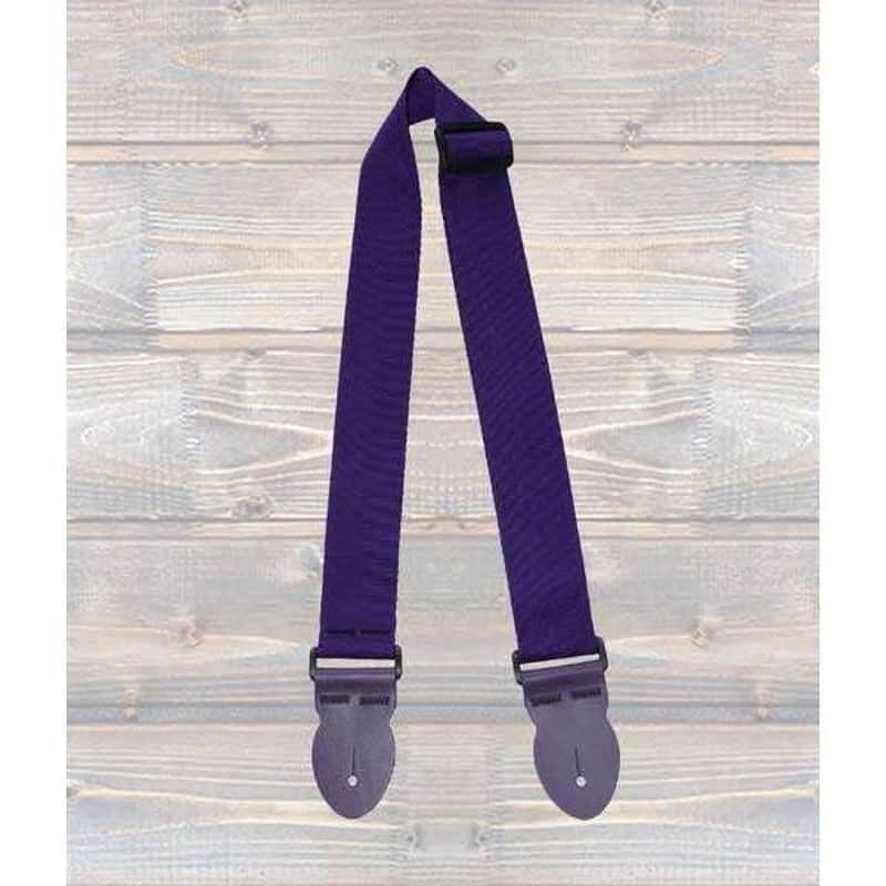 Br Distribution LeatherGraft Webbing Guitar Strap Purple Leather
