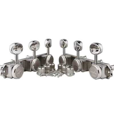 Guyker Guitar Locking Tuners on a Plate 3R-3L – Vintage Style Lock String Tuning Key Pegs Machine Heads Replacement, Nickel image 4