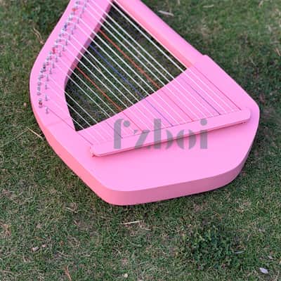22 String Pink Lute Lyre Harp – Portable Celtic Folk Harp for Beginners, Meditation & Sound Healing image 2