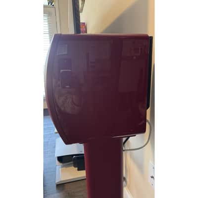 KEF LS50 Wireless II Active Bookshelf Speakers Pair 2021 Red & S2 OEM Stands image 6