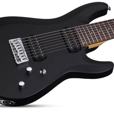 Schecter C-8 Deluxe Electric Guitar. Left Handed Satin Black image 7