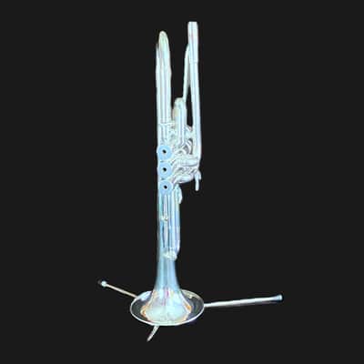 BERKELEY Raw Brass STD Eb/D Trumpet w/ Extra Silver D Bell 2019ish - SILVER PLATED image 5