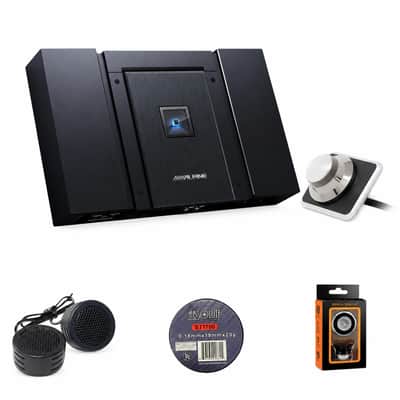 Alpine HDA-M80 800W Mono Subwoofer Amplifier + RUX-H01 Remote Bass Controller + Accessory Bundle image 1