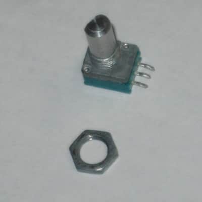 used (is fine / works fine) BOSS / ALPS potentiometer, 50 3A 03 5V, D Shaft, JAPAN, 1990s - 2010s - POT: blue, silver / NUT: gray (NO pedal, NO knob, NO other items) teal, square image 18