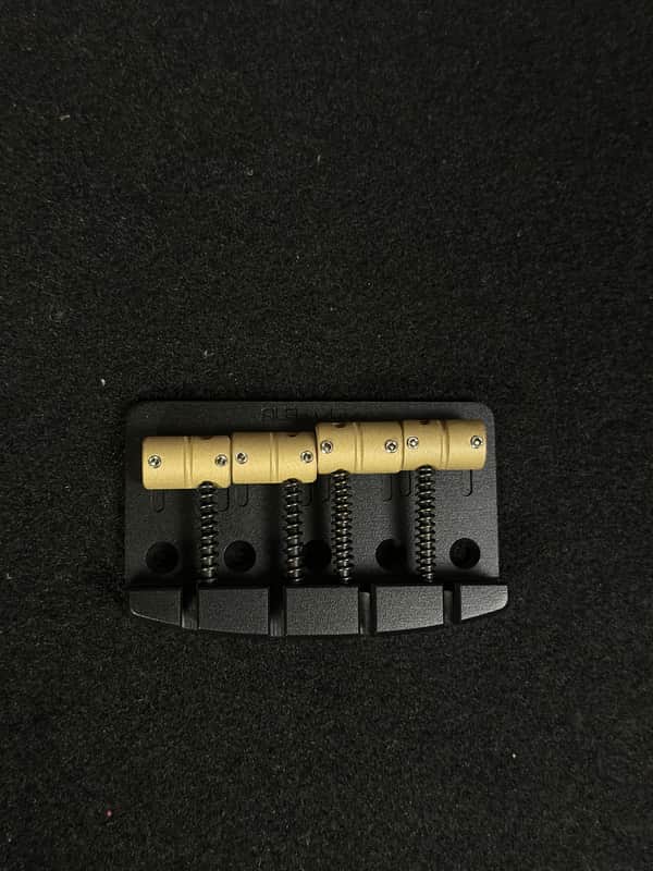 AlBridge Parts  F419QB 4-String Quick Release Bridge For Jazz Bass Or Precision Electric Bass Guitars Black (F419QB) image 1