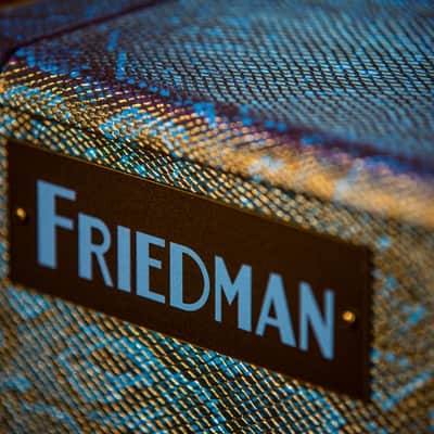 Friedman BE-50 Deluxe Head with 4×12 Cabinet - Blue Python Tolex image 5