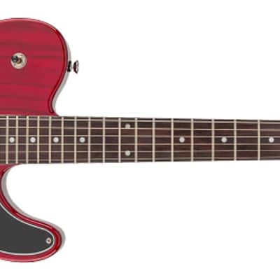 Fender Jim Adkins JA-90 Telecaster Thinline Electric Guitar. Laurel FB, Crimson Red Transparent image 2