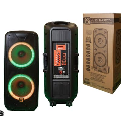 MR DJ LETS PARTY+ Dual 12" 4000W Battery Powered Bluetooth Speaker Microphone Party Speaker imagen 6
