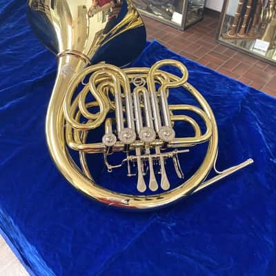 New Alexander 1103MAL-HG Double French Horn in Yellow Brass,Lacquered,Cut Bell,Hand Hammered Bell Spout; with Mouthpiece, Care Kit image 2