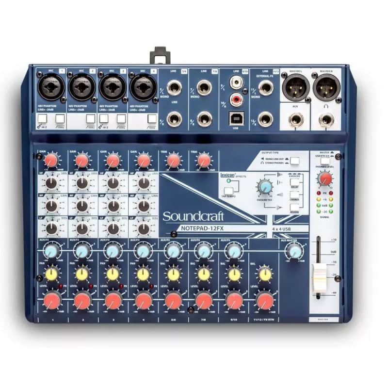 Soundcraft NOTEPAD-12FX 12 Channel Analog Mixing Console Audio Mixer USB image 1