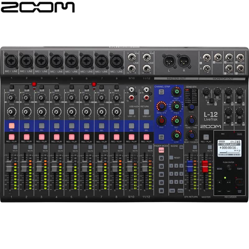 Zoom LiveTrak L-12 12-Channel Digital Mixer and Recorder Refurbished image 1
